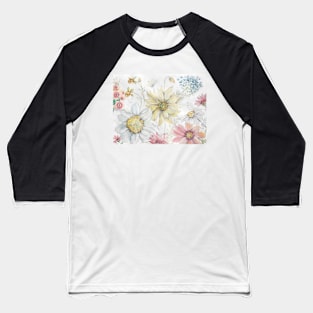 Watercolor Blooms Baseball T-Shirt